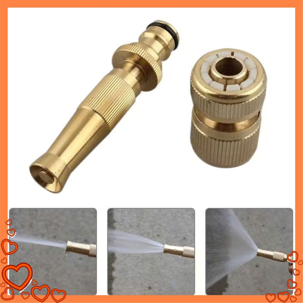 ĐẦU VÒI XỊT TĂNG ÁP - Vòi Phun Áp Lực Mạnh Combo 2/Món Hỗ Trợ Rửa Xe,Súng Xịt Nước Đa Năng Làm Sạch Sân Vườn