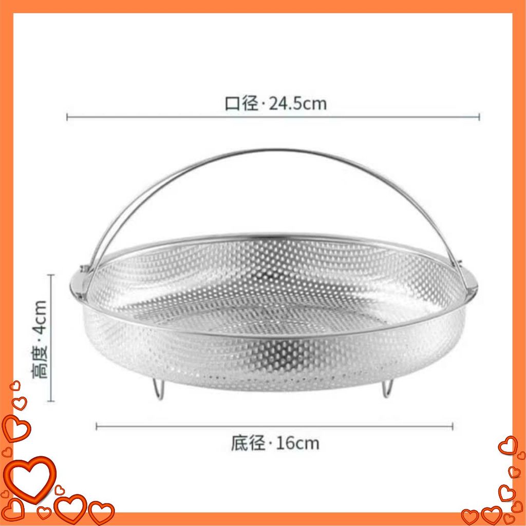 Vỉ Hấp Inox 304 Kèm Đế Tháo Rời Có Tay Cầm Chống, Rổ Hấp Bằng Thép Không Gỉ - KHAY HẤP ĐỒ ĂN - MÃ: KHAY HAP DO AN