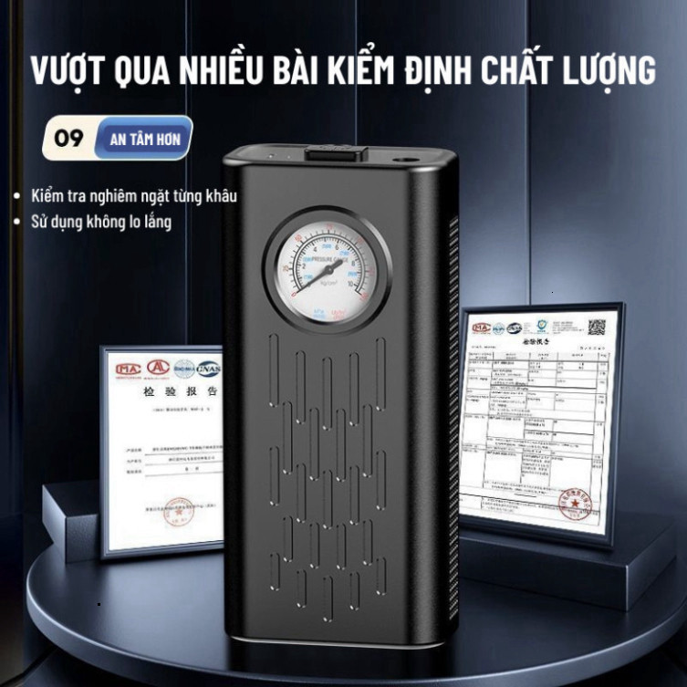 MÁY BƠM LỐP MINI SẠC USB, MÁY BƠM HƠI Ô TÔ TỰ NGẮT, Công Suất Mạnh Mẽ, Phù Hợp Ô Tô Xe Máy