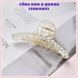 Set 5 Kẹp Ngoạm Tóc Xinh Xắn – Kẹp Tóc Giả Ngọc Trai Cao Cấp Kèm Dây Buộc Tóc Loại Mới, Phụ Kiện Tóc Cho Phái Đẹp