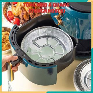 Khay Giấy Bạc Lót Nồi Chiên Không Dầu – Bộ 10 Miếng Dày Cứng, Tái Sử Dụng, Đồ Nhà Bếp Cao Cấp