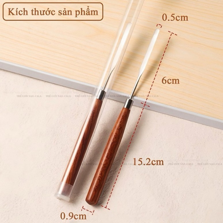 Cây lấy gel, cây trộn màu sơn pha gel thân gỗ - Dụng cụ làm móng nail đa năng
