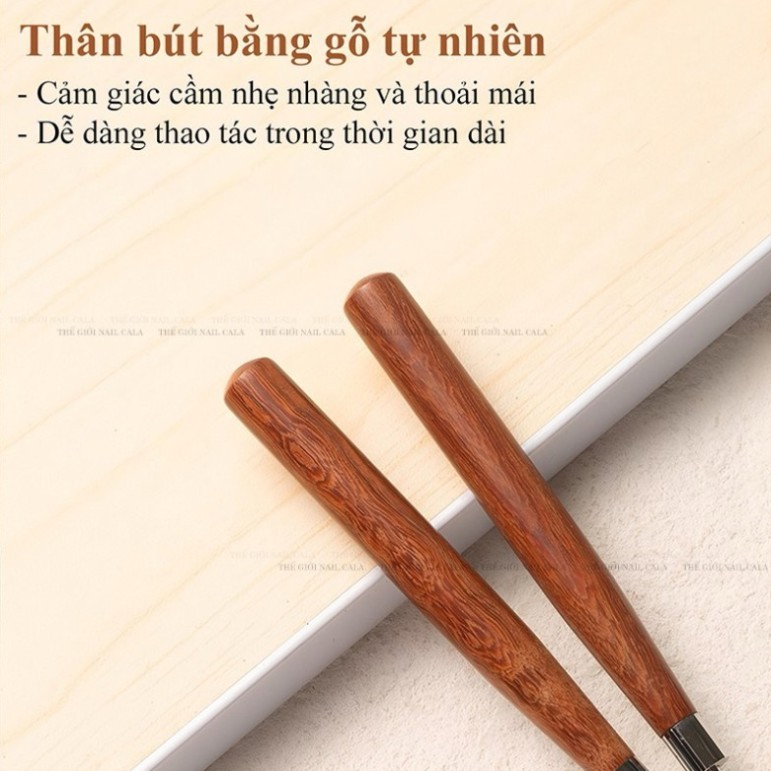 Cây lấy gel, cây trộn màu sơn pha gel thân gỗ - Dụng cụ làm móng nail đa năng