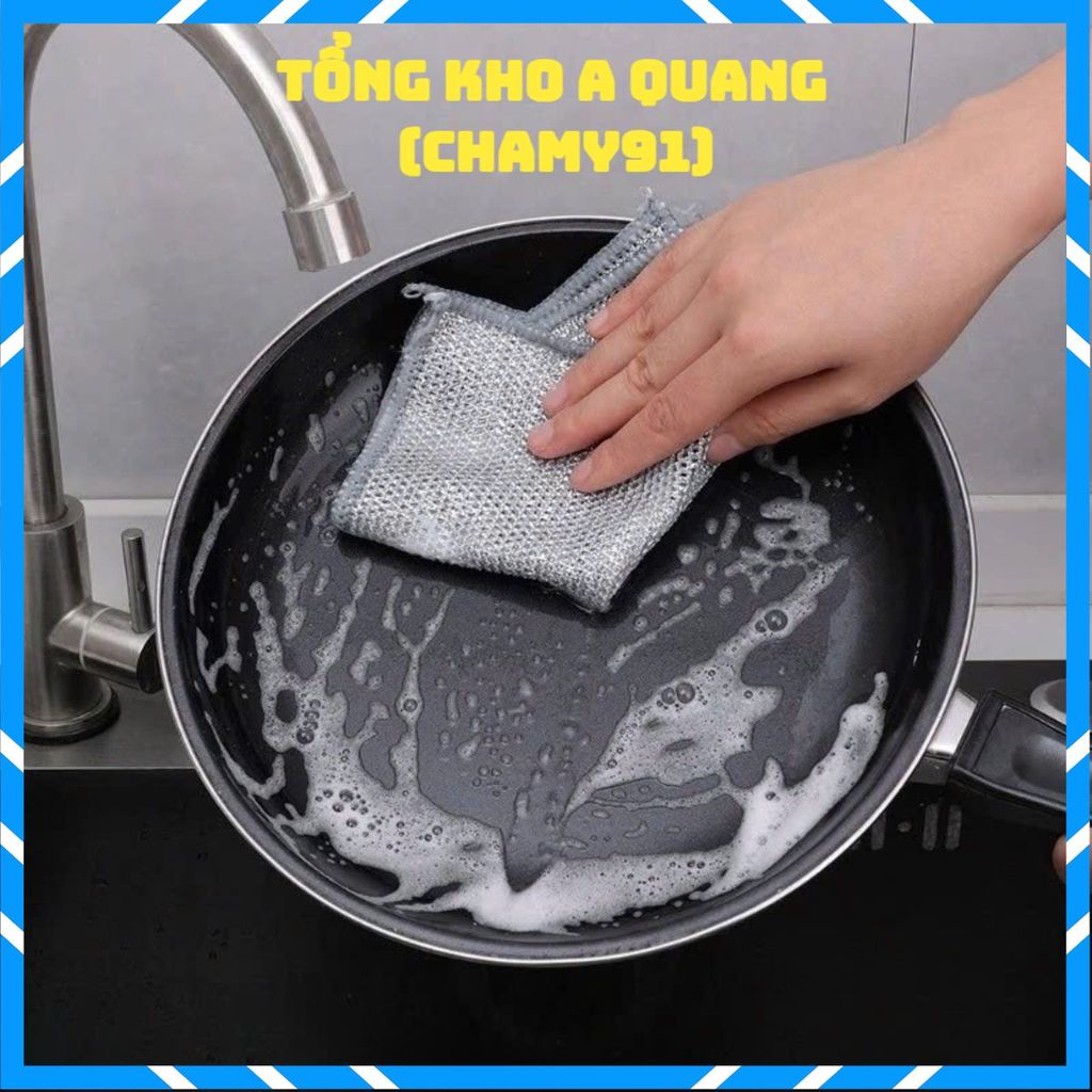 COMBO 10 Giẻ Lau Bếp Cao Cấp – Dây Kim Loại Bền Bỉ, Cọ Rửa Xoong Nồi, Chén Bát, Không Làm Trầy Xước