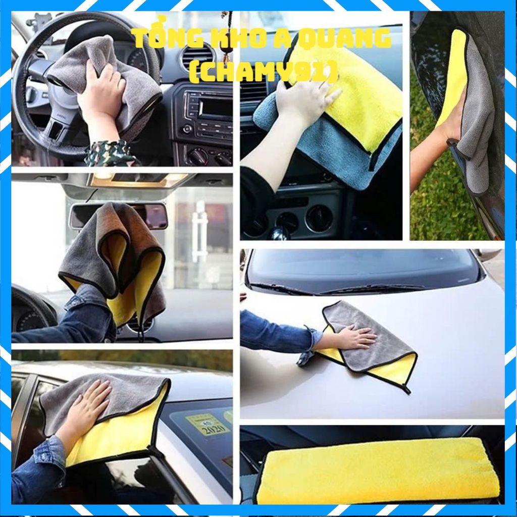 COMBO 10 Khăn Lau Xe Ô Tô – Khăn Đa Năng Vàng Xám, Siêu Thấm Hút, Bền Bỉ, Tiện Lợi Cho Nội Trợ Hiện Đại