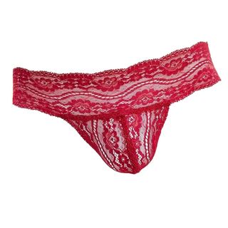 Q297 - Quần lót ren brief rent đỏ mận dành cho nam