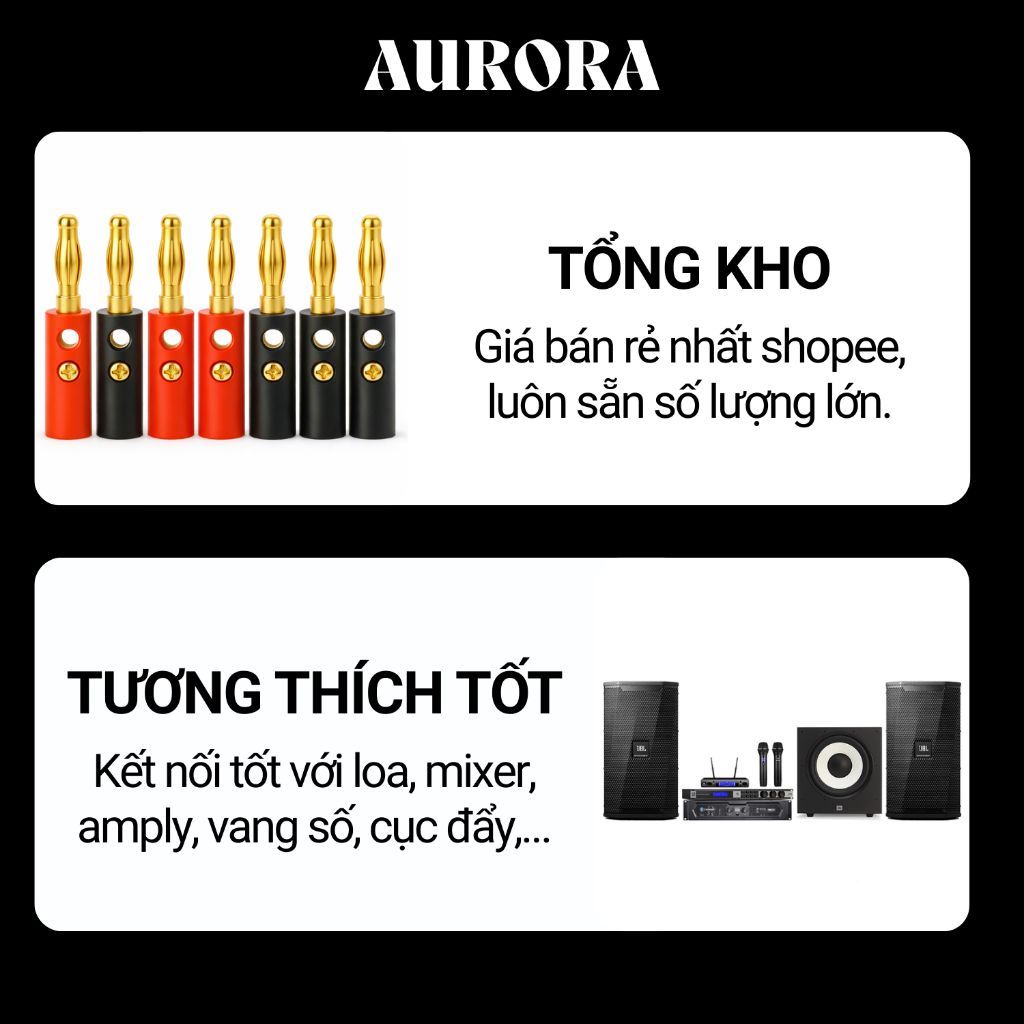 Jack Bắp Chuối Mạ Vàng Đỏ Đen 4mm L1 – Sử Dụng Cho Amply, Loa, Dàn Karaoke