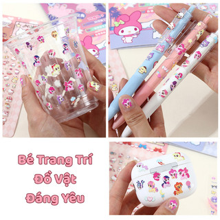 Sticker Dán Móng Tay Cho Bé Gái – Hoạt Hình Kuromi, Hello Kitty, Công Chúa, Thỏ Hồng, Sticker 3D 5D Siêu Dễ Thương