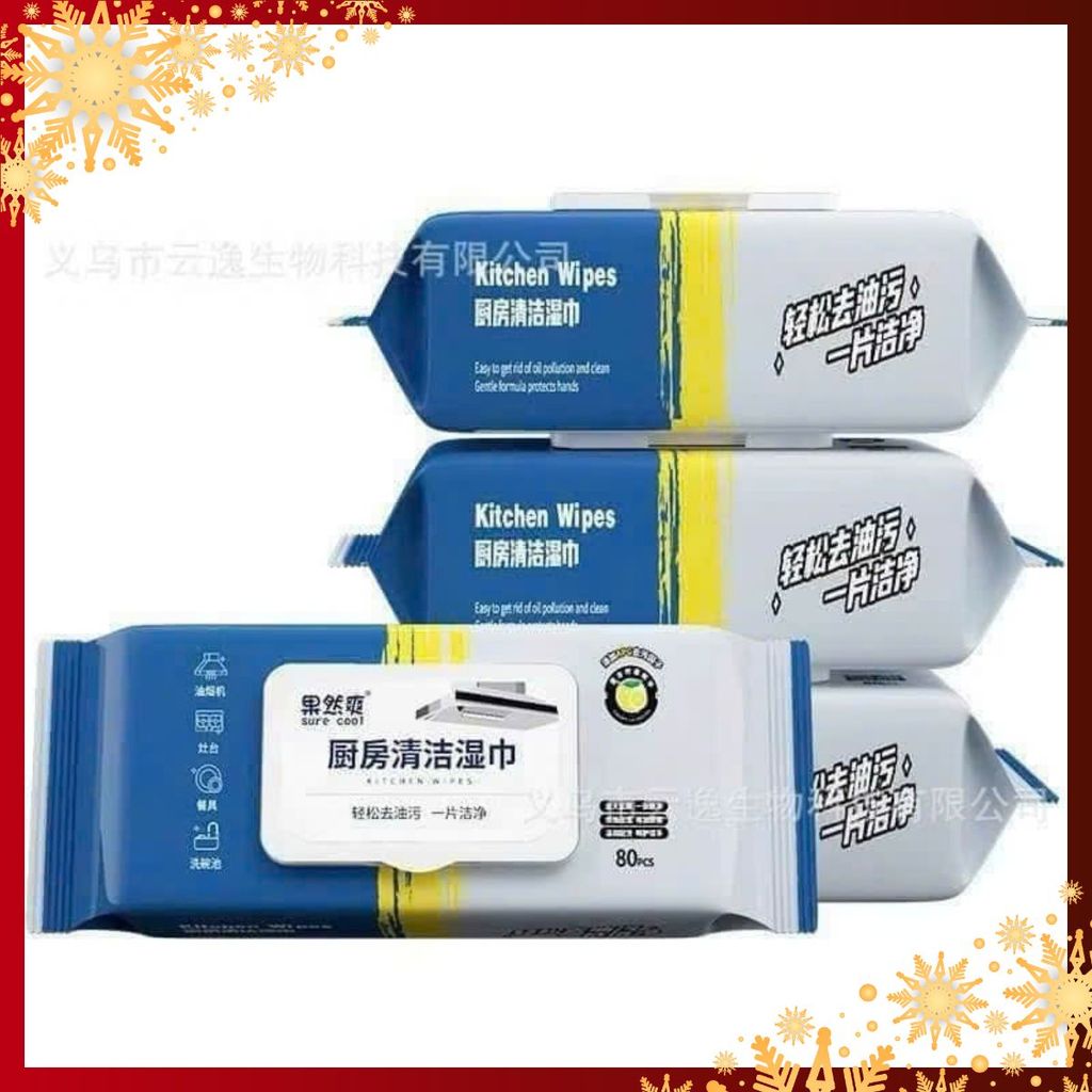 KHĂN LAU BẾP ĐA NĂNG - Khăn Ướt Lau Bếp Lau Đồ Gói 80 Tờ - MÃ: KHANLAU89