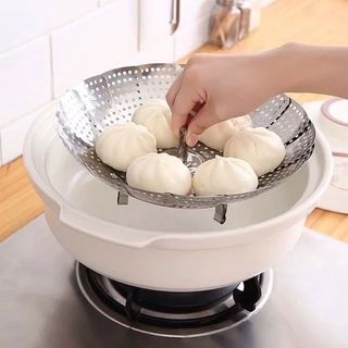 XỬNG/VỈ/KHAY HẤP INOX 304 - Xòe Cánh 3 Chân size Lớn Gấp Gọn Hấp Xôi Bánh Bao, Hải Sản- Đồ Ăn 4.5 13 đánh - HẤP XÒE