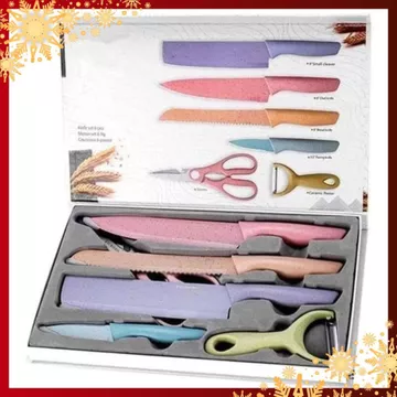 Dụng Cụ Nhà Bếp Cao Cấp 6 Món-Bộ Dao Kéo Chất Liệu Không Gỉ Việt Nhật - BỘ DAO NHÀ BẾP LÚA MẠCH NHẬT BẢN CAO CẤP