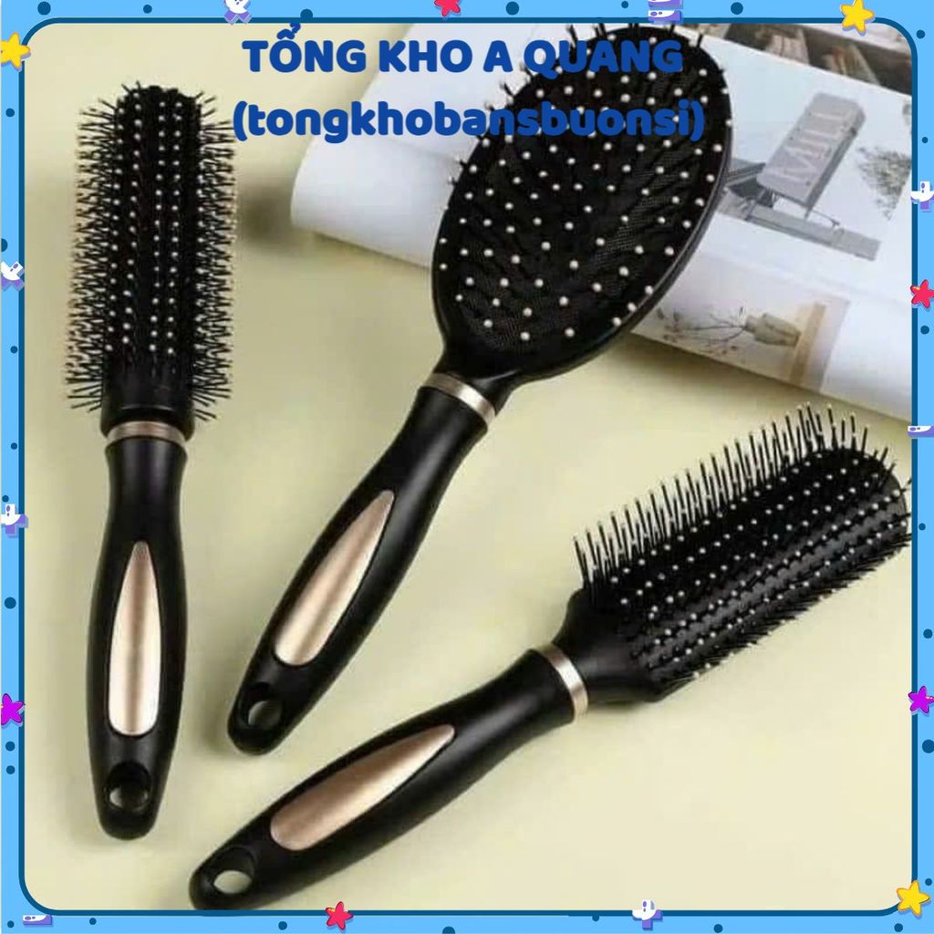 SET 3 LƯỢC GỠ RỐI TẠO KIỂU TÓC - Bộ Lược Chống Rối Chuyên Nghiệp 3 Món,Lược Tạo Kiểu Tóc Xoăn Nhẹ Và Giảm Rụng Tóc