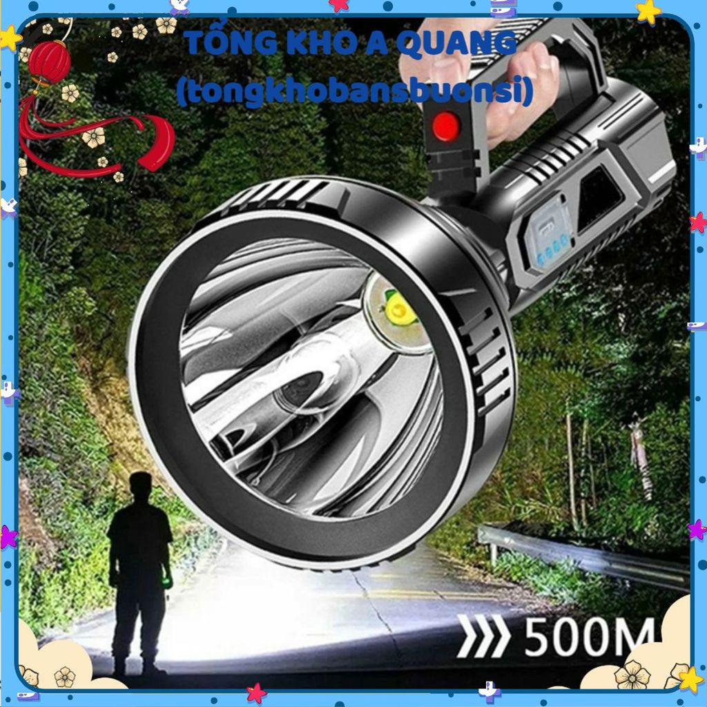 Đèn Pin Siêu Sáng Chiếu Xa 500m Chống Thấm Nước- Đèn Pin Cầm Tay Mini Siêu Sáng Sạc Điện Pin Cực Trâu- Bảo Hành 6 Tháng