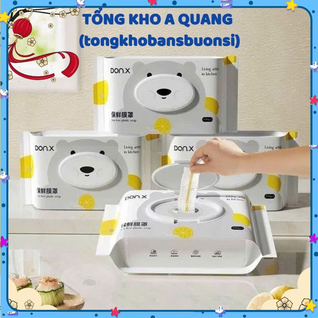 Túi bọc thực phẩm PE siêu dai có nắp đậy kín chống bụi, GÓI MÀNG BỌC THỰC PHẨM DẠNG RÚT - MÃ: MANGBOC6413