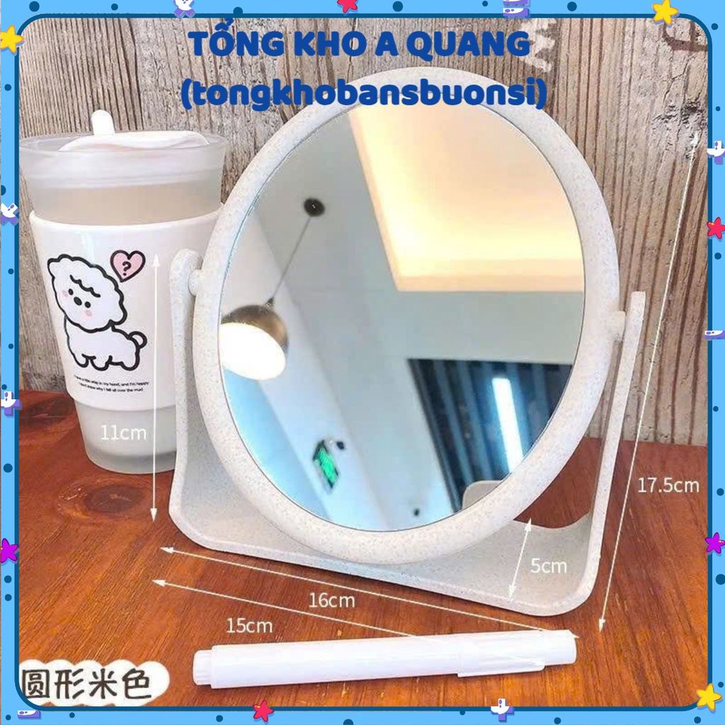 Gương để bàn lúa mạch xoay 360 độ – phong cách thanh lịch, phù hợp với xu hướng nội thất hiện đại, là vật dụng trang trí