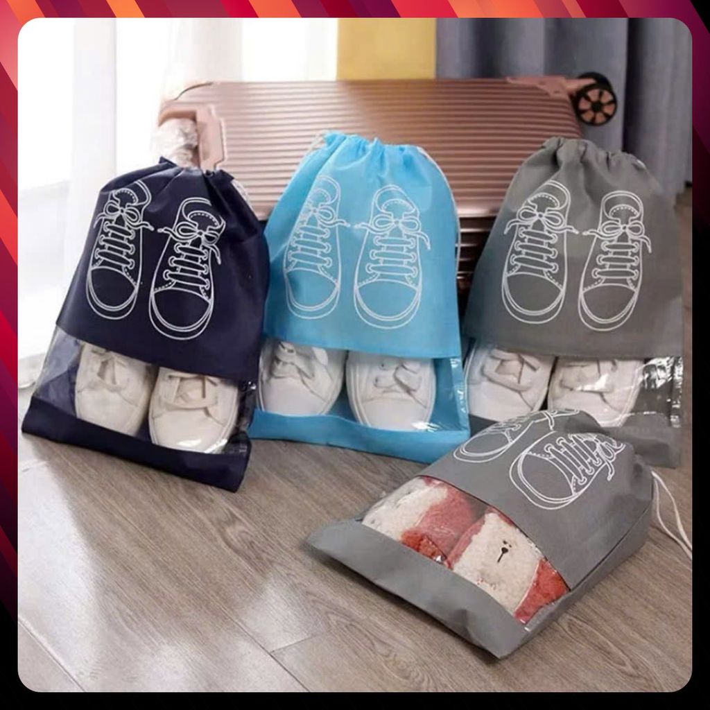 [COMBO 10] Túi Đựng Giày Dây Rút- Túi Đựng Dây Rút Dày Chất Vải Dày - TÚI ĐỰNG VẢI HÌNH ĐÔI GIÀY - MÃ: TUI DUNG GIAY 589