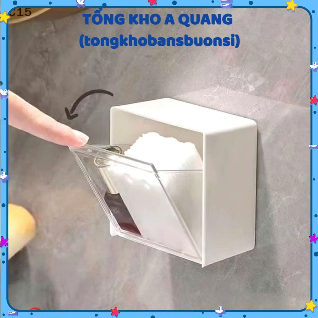 HỘP ĐỰNG ĐỒ NẮP LẬT TREO TƯỜNG- Hộp lưu trữ treo tường Hộp đựng khăn bông bằng nhựa thiết kế bằng nhựa - HOPDANTUONG48