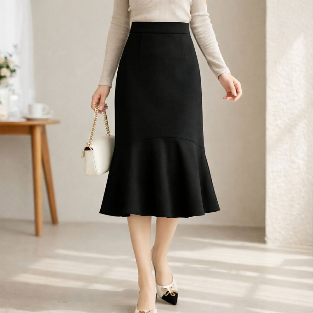 (Xs->4xl) 🪴Chân váy đuôi cá midi dáng dài quá gối || Chân váy đi làm đi tiệc