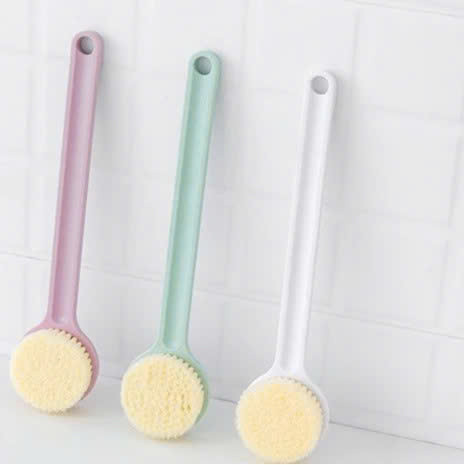 1 BÀN CHẢI TẮM CHÀ LƯNG TẨY TẾ BÀO CHẾT MÁT XA CƠ THỂ TAY CẦM DÀI TIỆN DỤNG - cọ muji