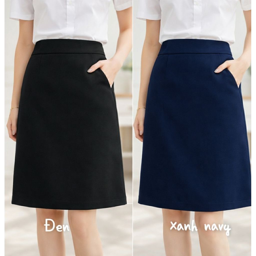 ĐỦ SIZE S-5xl ☘ CHÂN VÁY DÁNG A BASIC ĐI LÀM ĐI CHƠI DỄ MẶC DỄ PHỐI TRÊN GỐI XÍU 52Cm HÀNG MAY KỸ CÓ BIGSIZE