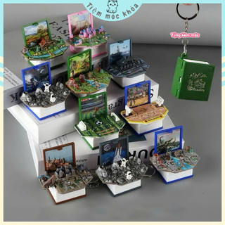 Bộ Móc Khóa Sách 3D Gấp Gọn - Phụ Kiện Duy Nhất, Quà Tặng Dễ Thương, Mini Keychain