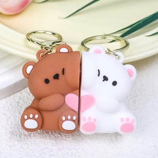 Móc Khóa Gấu Trắng Đôi Dễ Thương - Quà Tặng Ngọt Ngào Cho Giai Điệu Tình Yêu
