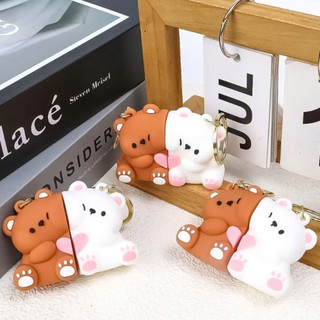 Móc Khóa Gấu Trắng Đôi Dễ Thương - Quà Tặng Ngọt Ngào Cho Giai Điệu Tình Yêu