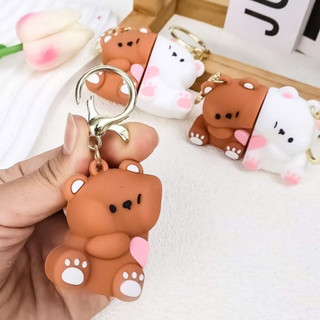 Móc Khóa Gấu Trắng Đôi Dễ Thương - Quà Tặng Ngọt Ngào Cho Giai Điệu Tình Yêu