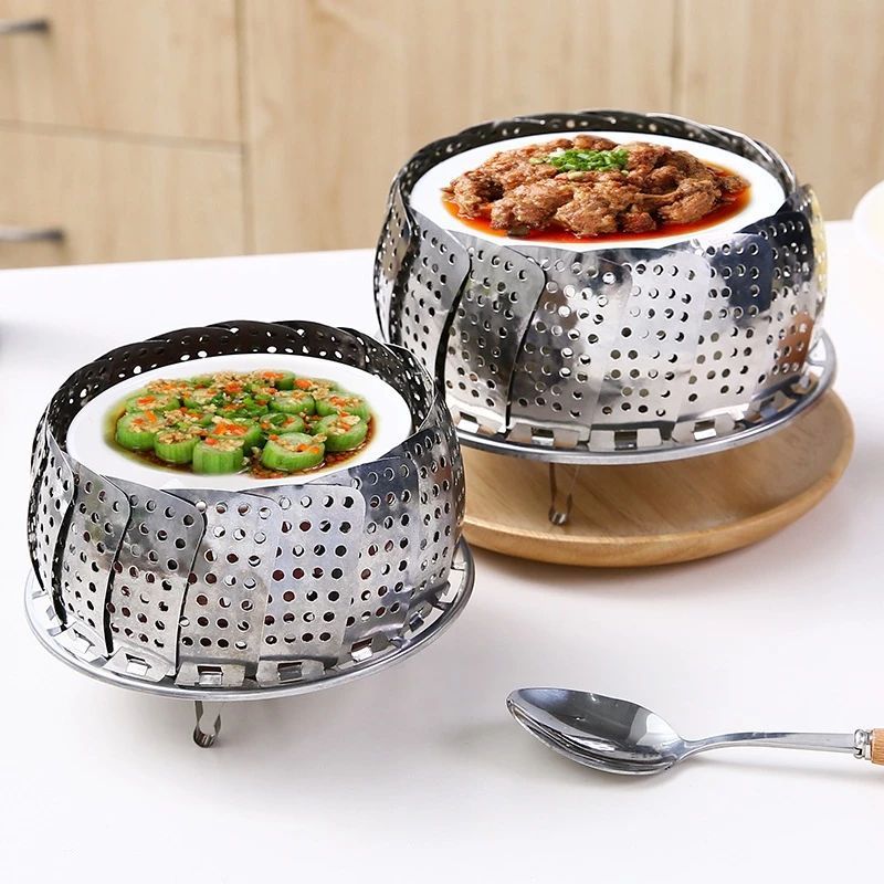 XỬNG HẤP INOX 304 , VỈ HẤP, KHAY HẤP - Giá Hấp Xòe Cánh 3 Chân Hấp Xôi Bánh Bao, Hấp Hải Sản, Đồ Ăn Đồ Nhà Bếp