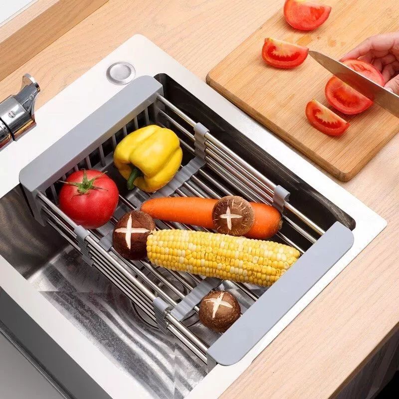 KỆ GIÁ RỔ GÁC BỒN RỬA CHÉN BÁT ĐĨA INOX 304 LOẠI DÀY - Rổ Gác Chậu Rửa Bát Bát Tiện Lợi