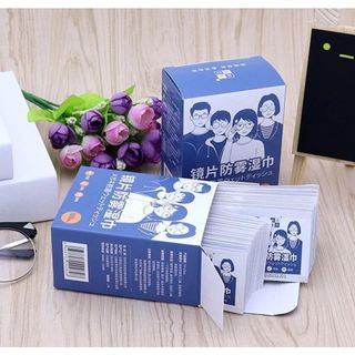 HỘP 100 MIẾNG KHĂN GIẤY LAU KÍNH NANO CHỐNG MỜ SƯƠNG - Vân Tay - Bụi Bám