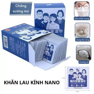 HỘP 100 MIẾNG KHĂN GIẤY LAU KÍNH NANO CHỐNG MỜ SƯƠNG - Vân Tay - Bụi Bám