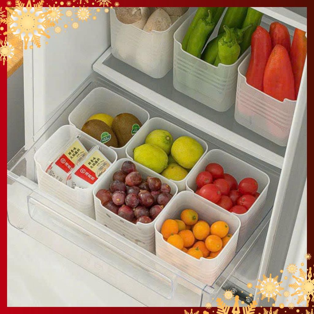 SET 10 HỘP NHỰA - Hộp Nhựa Đựng Thực Phẩm Đồ Ăn Rau Củ ĐỂ CÁNH CỬA Tủ Lạnh Đa Năng Tiện Lợi AT6587