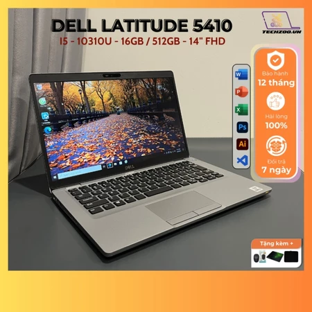 Laptop Dell Latitude 5410 I7-10610U/16GB/512GB SSD/14 inch FHD mỏng nhẹ, pin trâu, màn đẹp, văn phòng giải trí OK