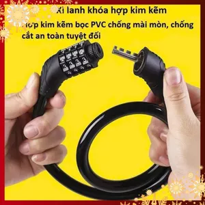 Dây khoá 4 số đổi được mật mã dễ dàng sử dụng an toàn cho xe- KHÓA XE CHỐNG TRỘM - MÃ: KHOASO134