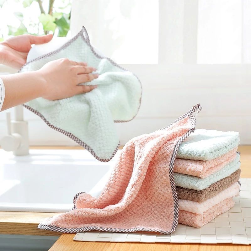 [COMBO 10] KHĂN TREO LAU TAY - Khăn Lau Nhà Bếp Cách Nhiệt Hút Nước - KHĂN LAU VỆ SINH LAU BẾP VIỀN VUÔNG