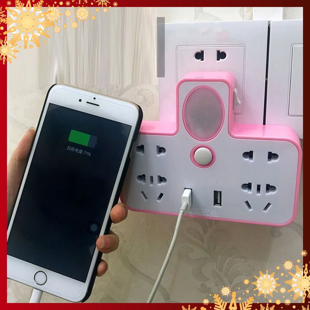 Ổ CẮM ĐIỆN ĐA NĂNG TÍCH HỢP NÚT TẮT BẬT AN TOÀN 2 ĐẦU CẮM USB - Ổ Cắm Điện Thông Minh