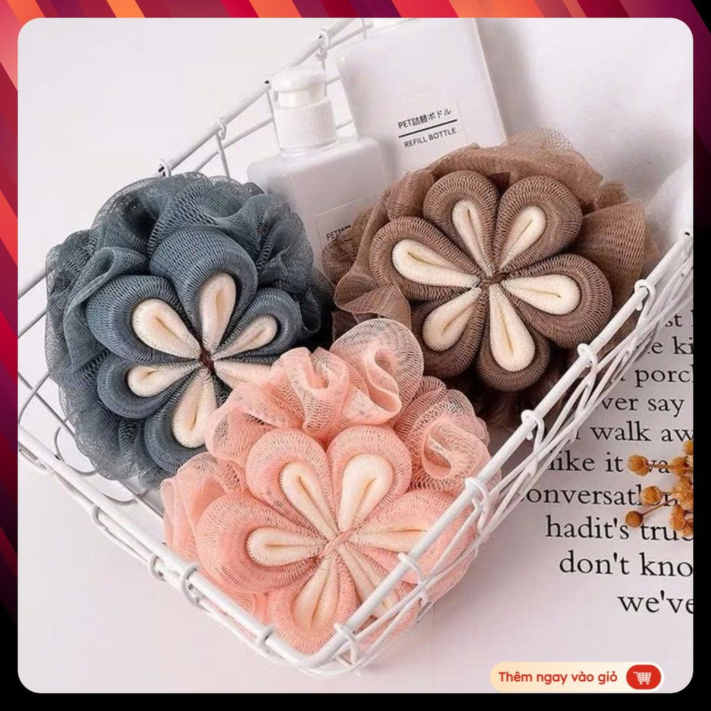 Bông Tắm Vệ Sinh Cơ Thể Hình Hoa - BÔNG TẮM HÌNH HOA 6 CÁNH - MÃ: BONGTAMTRONTAOBOT25
