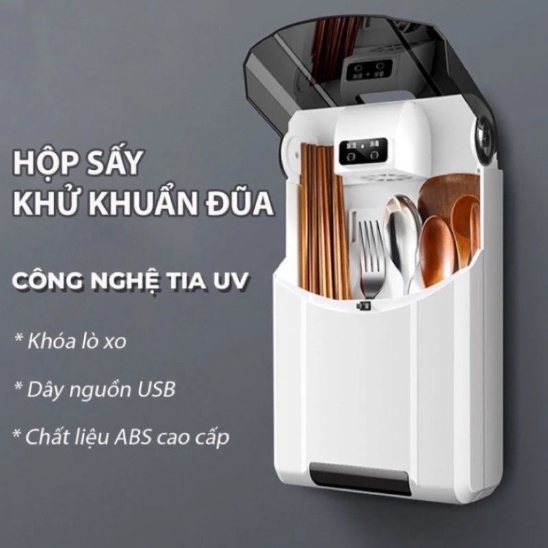 MÁY KHỬ KHUẨN ĐŨA THÌA CÓ TIA UV DIỆT TRÙNG - Máy Sấy Đũa Ngăn Nấm Mốc Bảo Vệ Sức Khỏe