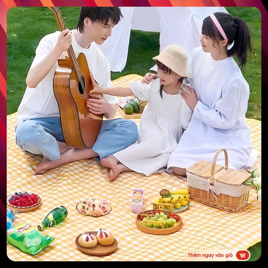 Thảm Du Lịch Chống Nước Có Họa Tiết-Thảm Dã Ngoại Picnic Gấp Gọn Tiện Lợi - BẠT TRẢI DÃ NGOẠI CẮM TRẠI GỌN NHẸ