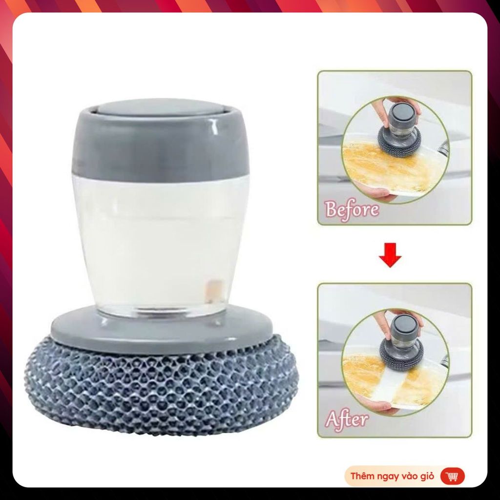 [COMBO 5] Cọ Rửa Bát Đa Năng Nhanh Chóng-Dụng Cụ Nhà Bếp Có Bình Chứa Không Gỉ -CỌ XOONG NỒI THIẾT KẾ TIỆN LỢI SIÊU SẠCH