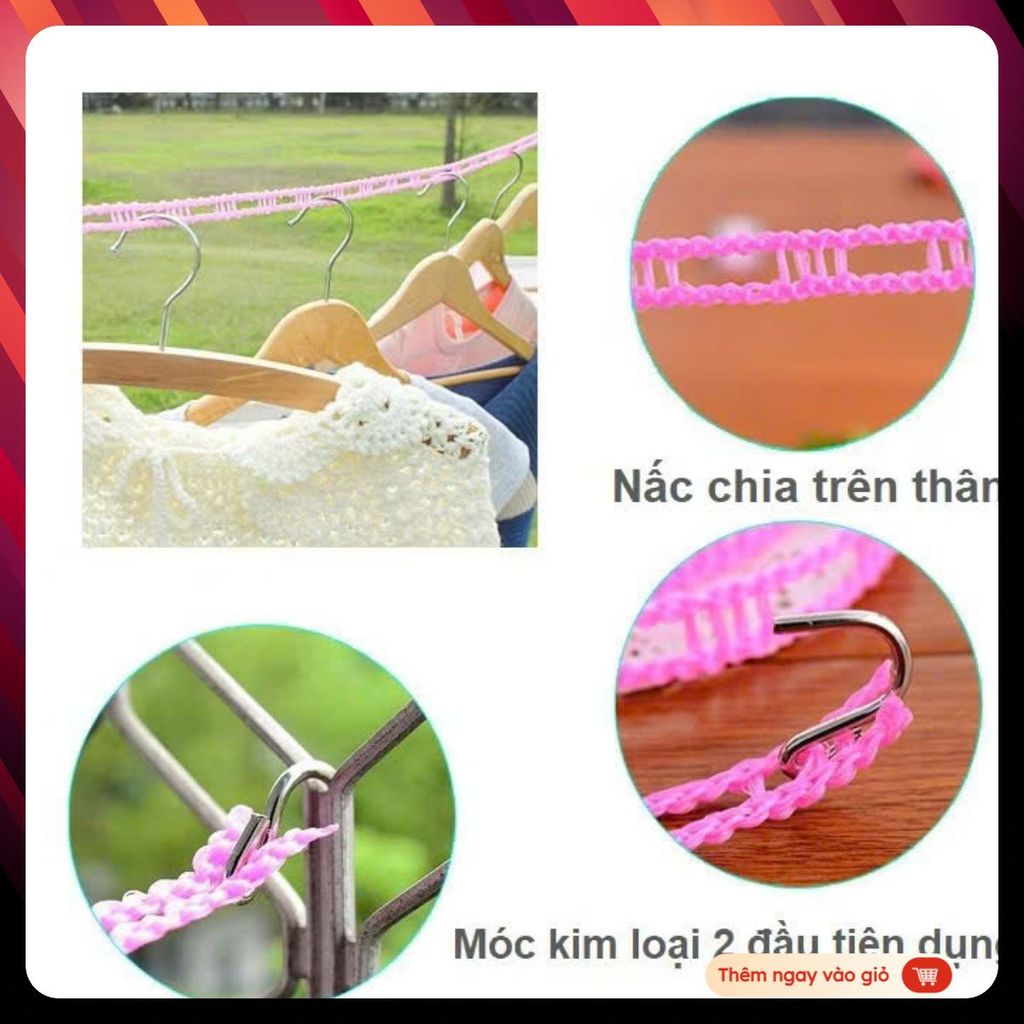 [COMBO 10] Cuộn Dây Phơi Đồ Bền Bỉ-Dây Phơi Quần Áo Dẻo Dai Chịu Lực Cao - DÂY PHƠI QUẦN ÁO DÀI 5M TIỆN DỤNG DỄ LẮP ĐẶT