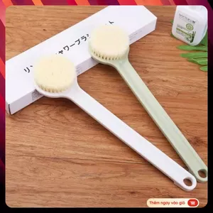 1 BÀN CHẢI TẮM CHÀ LƯNG TẨY TẾ BÀO CHẾT MÁT XA CƠ THỂ TAY CẦM DÀI TIỆN DỤNG - cọ muji