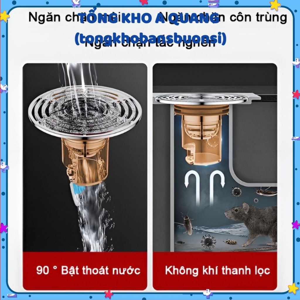 [COMBO 10] Nắp Cống Ngăn Mùi Hôi Chất Liệu ABS Cao Câp Chặn Chống Mùi Hôi Chống Côn Trùng Xâm Nhập Lọc Không Khí An Toàn