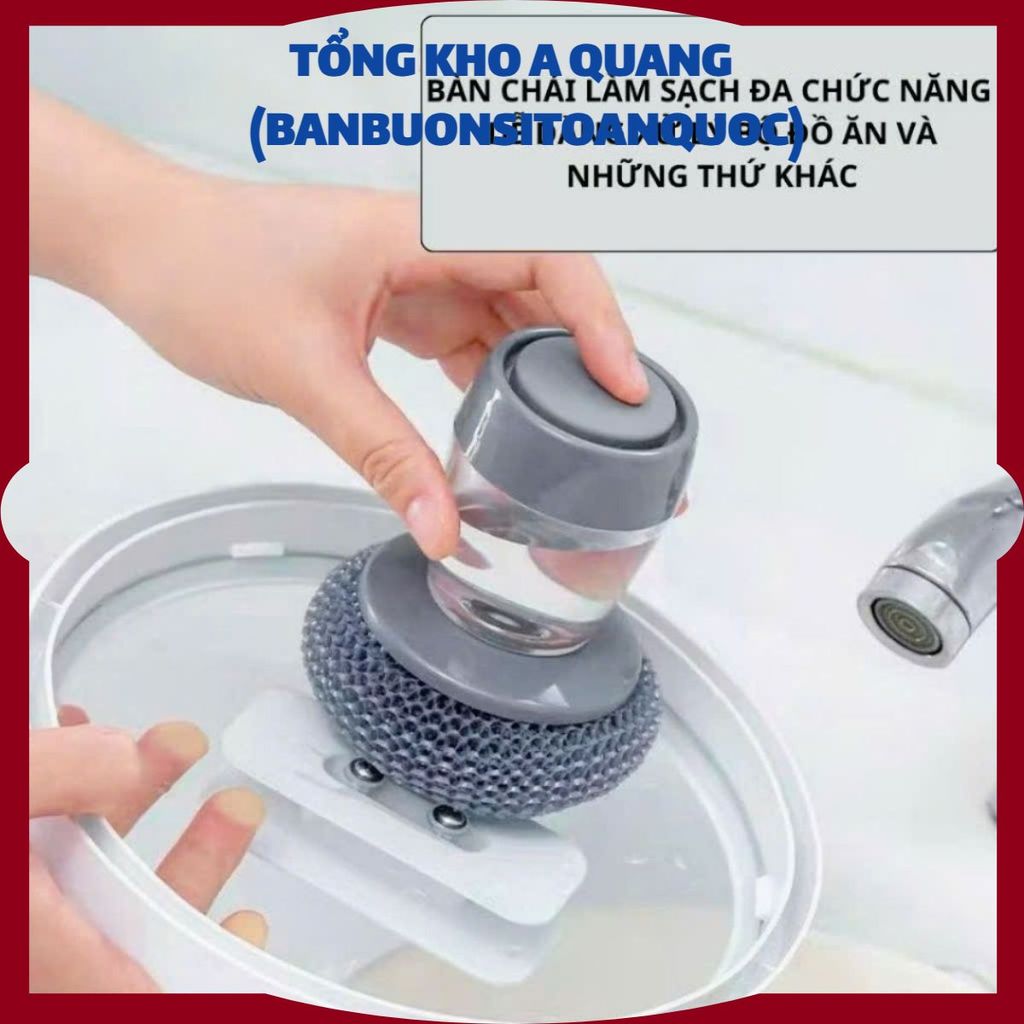 Dụng Cụ Cọ Rửa Chén Bát - Xoong Nồi- Bếp Ăn Có Bình Đựng Xà Phòng - CỌ NỒI CÓ BÌNH CHỨA - MA: CO