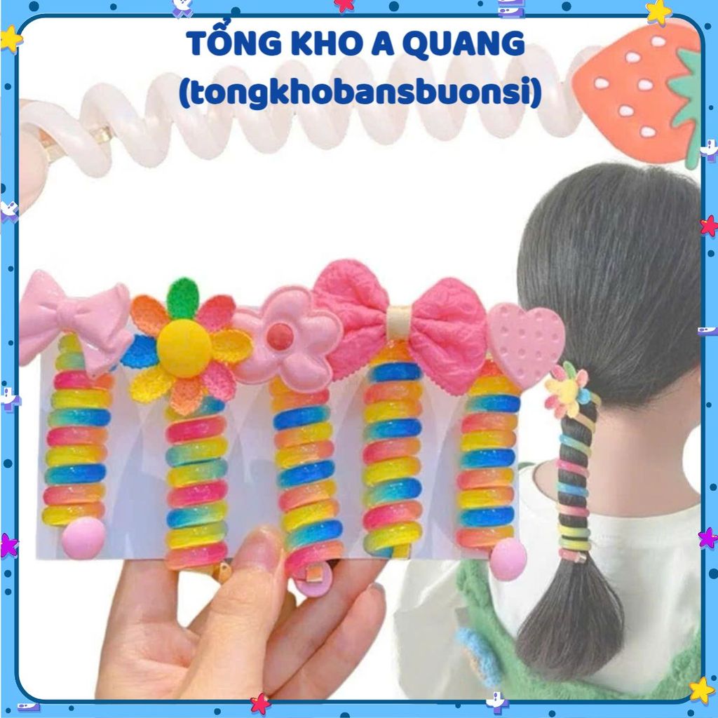 [COMBO 10] Phụ kiện tóc cho bé gái - Dây lò xo đính nơ bay, dây buộc tóc cute, tạo kiểu tóc đẹp, dễ dàng sử dụng