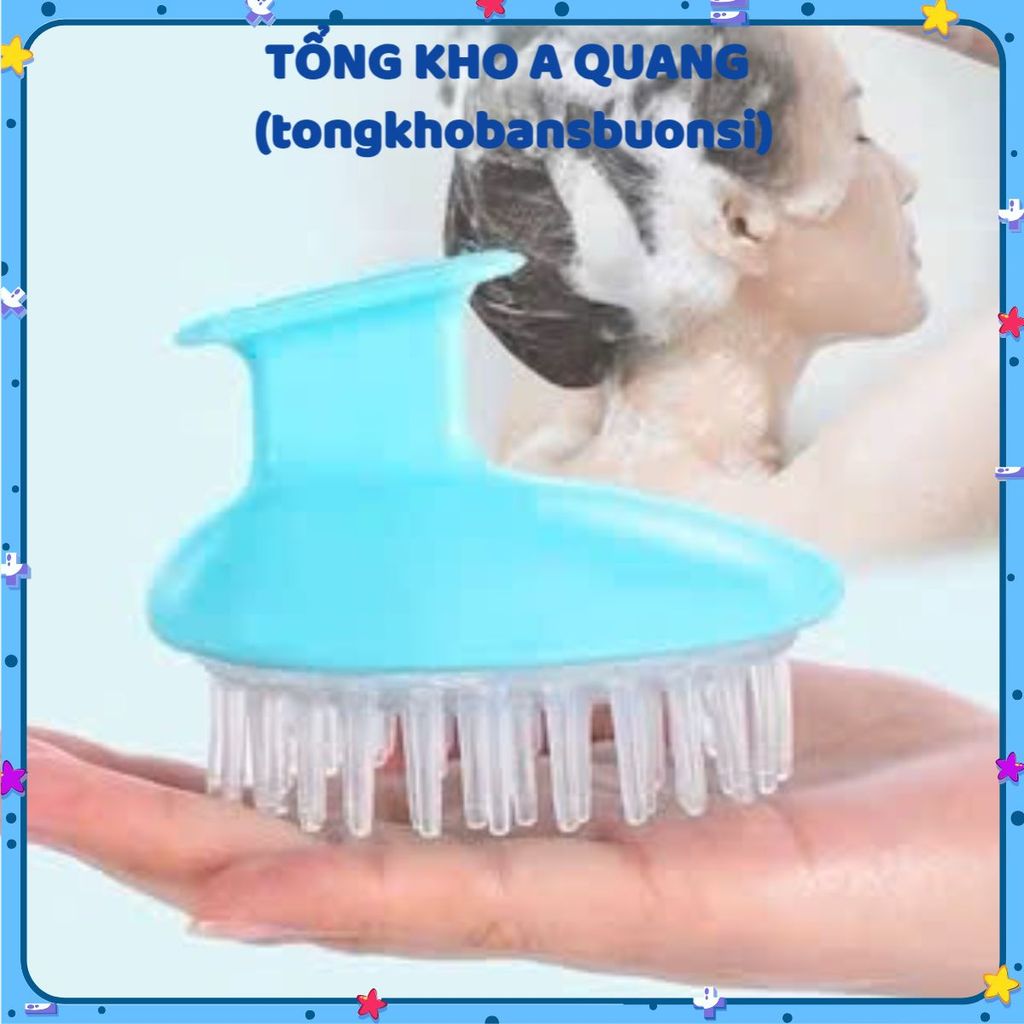 [COMBO 10] LƯỢC MASSAGE SILICON, Lược Gội Đầu Cầm Tay Hình Tròn Bằng Silicon Mềm Mát Xa Da Đầu