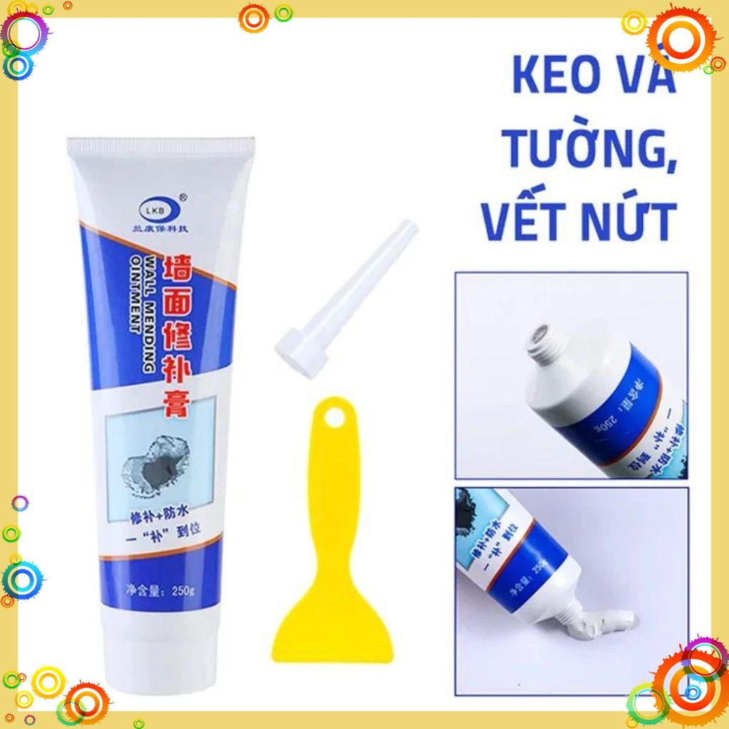 Keo Vá Tường Chống Thấm LKB 250gr - Trám Trét Vết Nứt Khe Hở Tường - Chống Mốc Ẩm Làm Sạch Tường