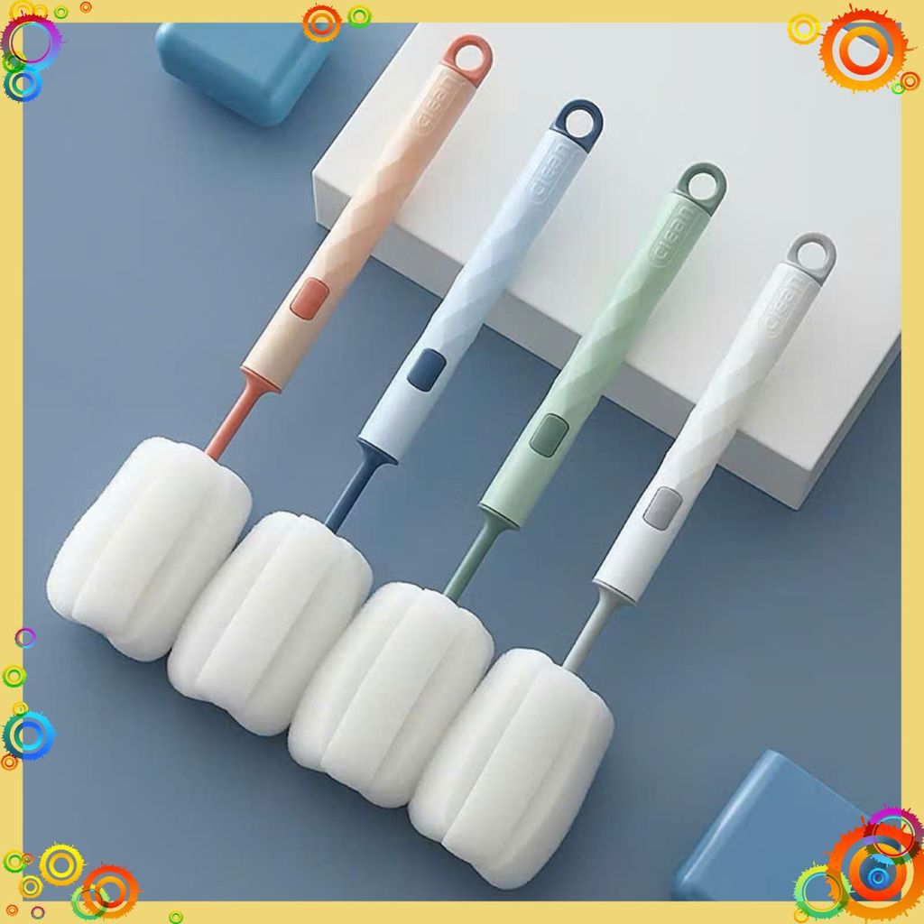 Dụng Cụ Vệ Sinh Cốc - Cán Cầm Chắc Tay- Dễ Dàng Làm Sạch Mọi Ngóc Ngách - Cọ Rửa Cốc Mút Xốp Mềm