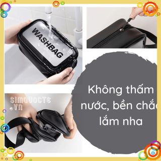 3 Túi Đựng Mỹ Phẩm Đồ Trang Điểm Du Lịch Bằng Da Pu Chống Thấm Nước Sức Chứa Lớn WASHBAG